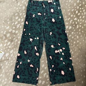 Maeve Green and Pink Wide Leg Pants